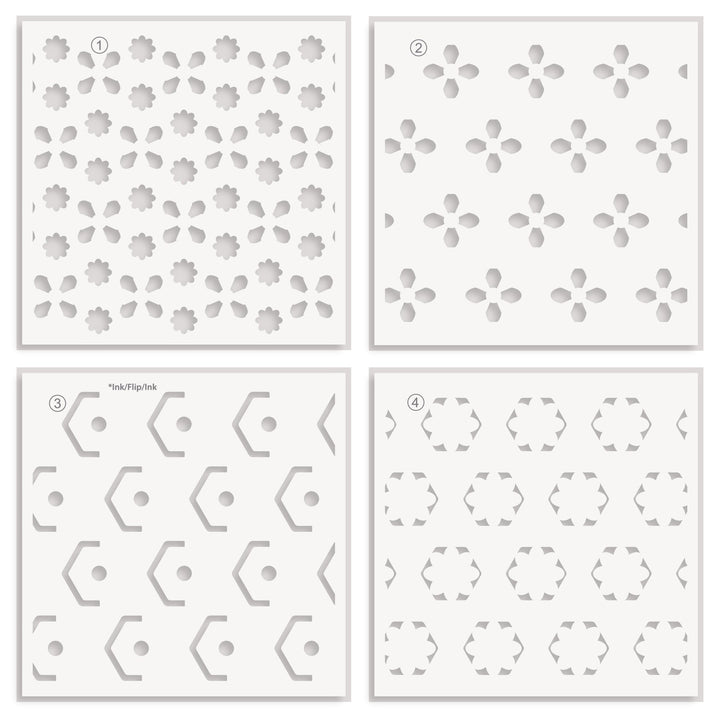 Stencil & Embossing Folder Bundle Botanical Honeycomb