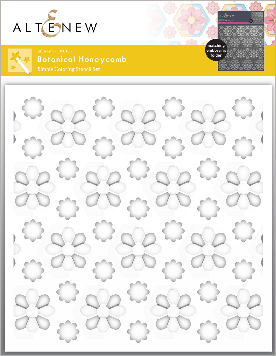 Stencil & Embossing Folder Bundle Botanical Honeycomb