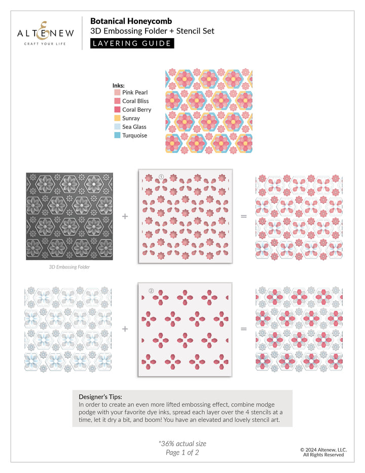 Stencil & Embossing Folder Bundle Botanical Honeycomb