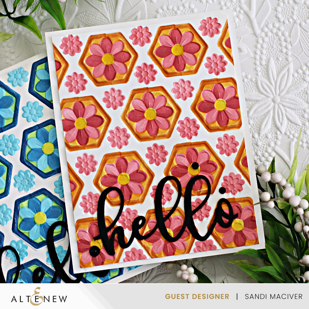 Stencil & Embossing Folder Bundle Botanical Honeycomb