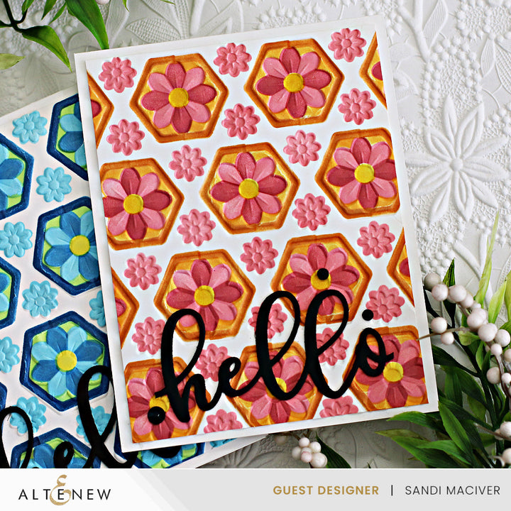 Stencil & Embossing Folder Bundle Botanical Honeycomb