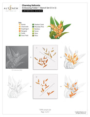 Stencil & Embossing Folder Bundle Charming Heliconia