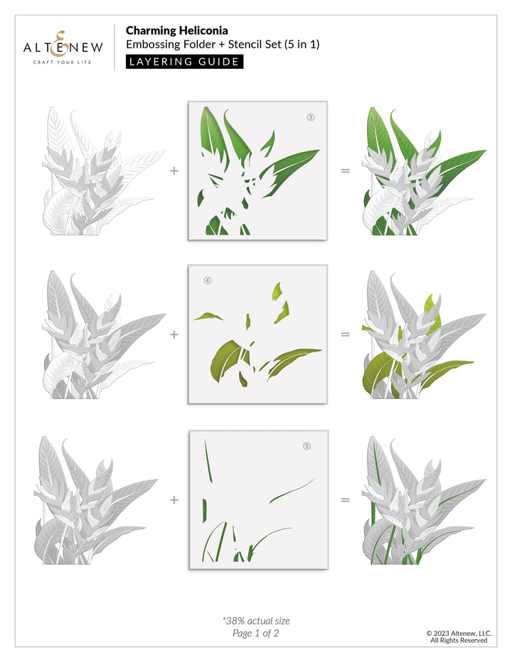 Stencil & Embossing Folder Bundle Charming Heliconia