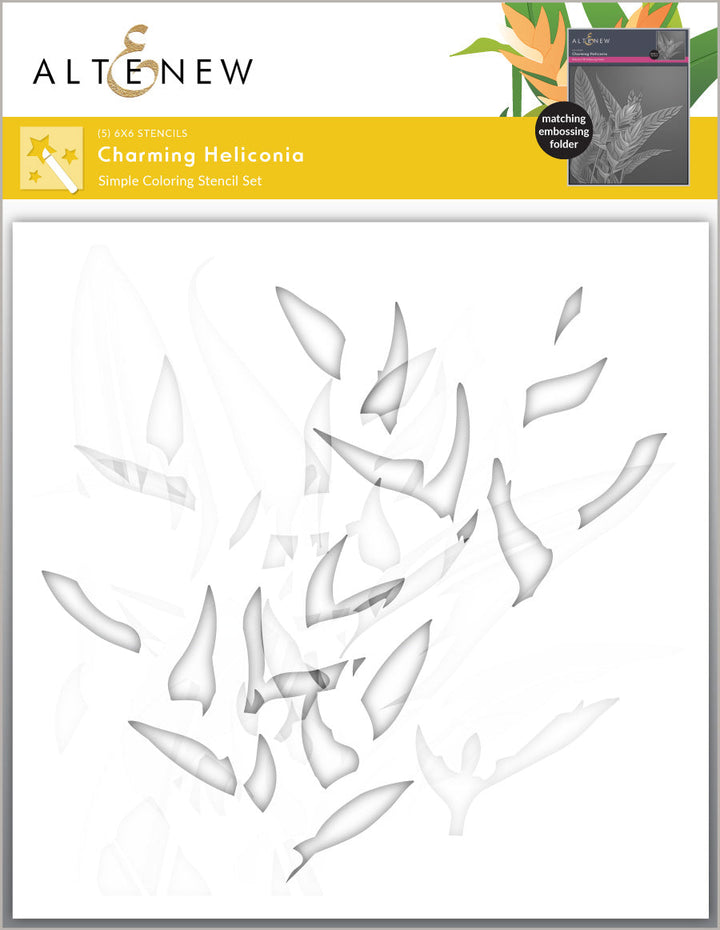 Stencil & Embossing Folder Bundle Charming Heliconia