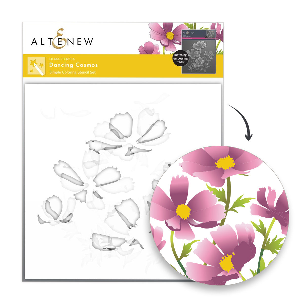 Stencil & Embossing Folder Bundle Dancing Cosmos