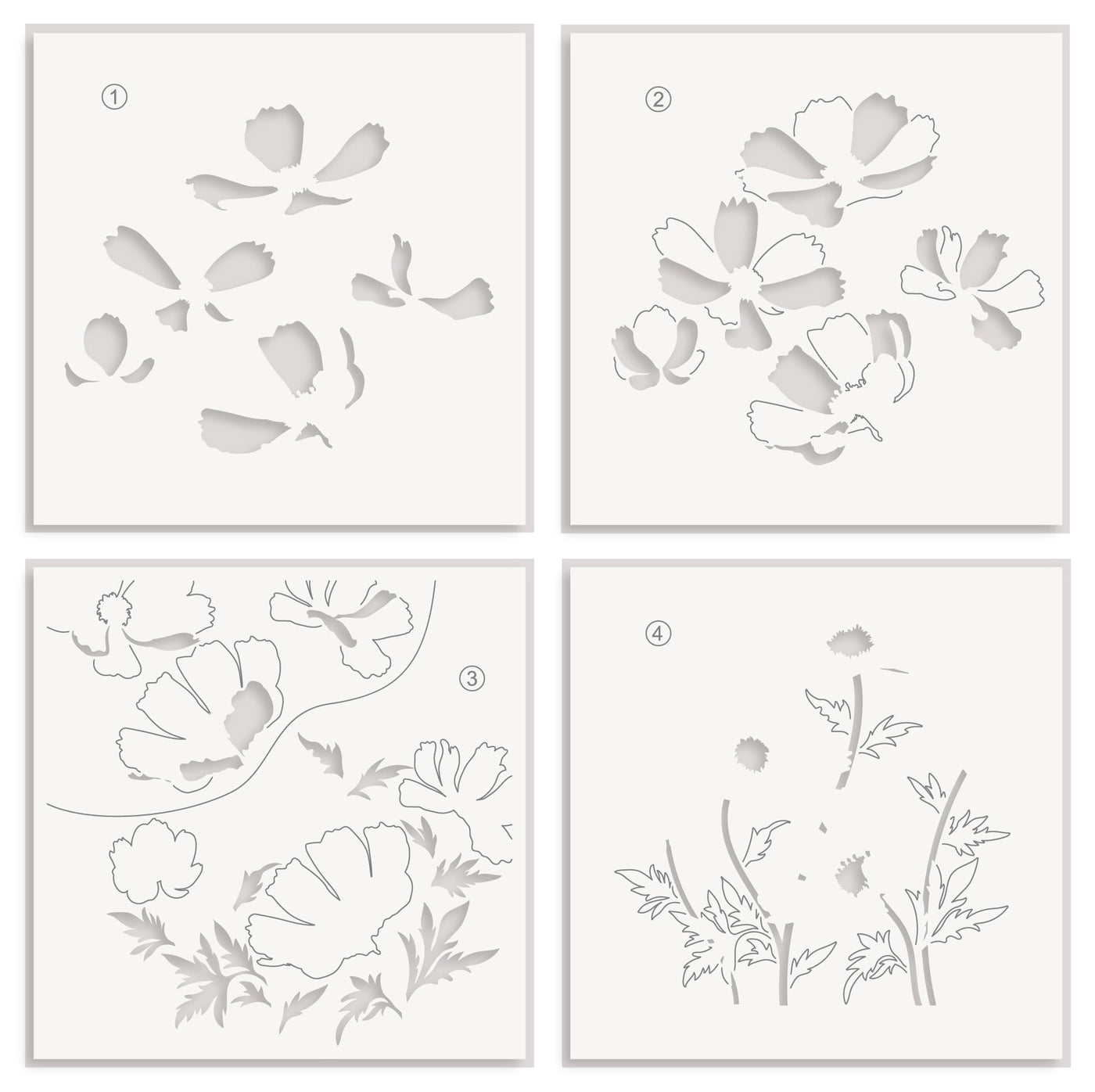 Stencil & Embossing Folder Bundle Dancing Cosmos