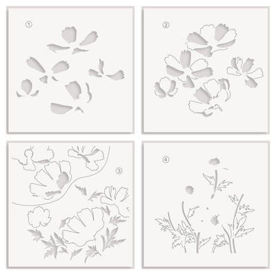 Stencil & Embossing Folder Bundle Dancing Cosmos