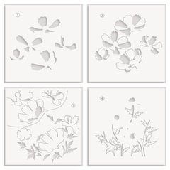 Stencil & Embossing Folder Bundle Dancing Cosmos