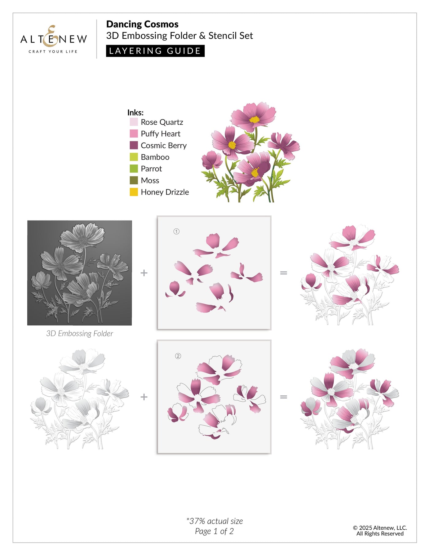 Stencil & Embossing Folder Bundle Dancing Cosmos