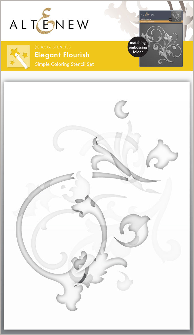 Stencil & Embossing Folder Bundle Elegant Flourish
