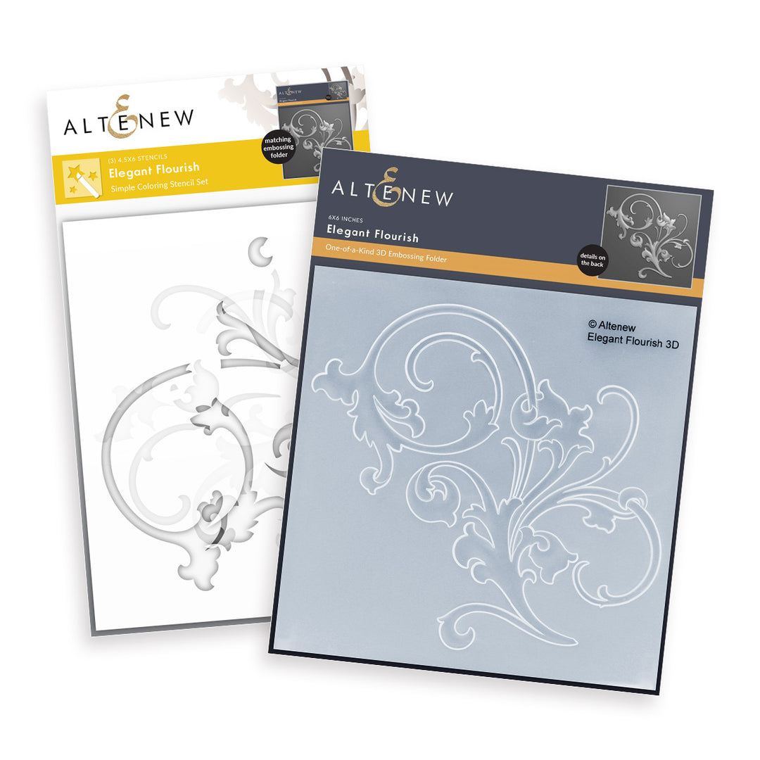 Stencil & Embossing Folder Bundle Elegant Flourish