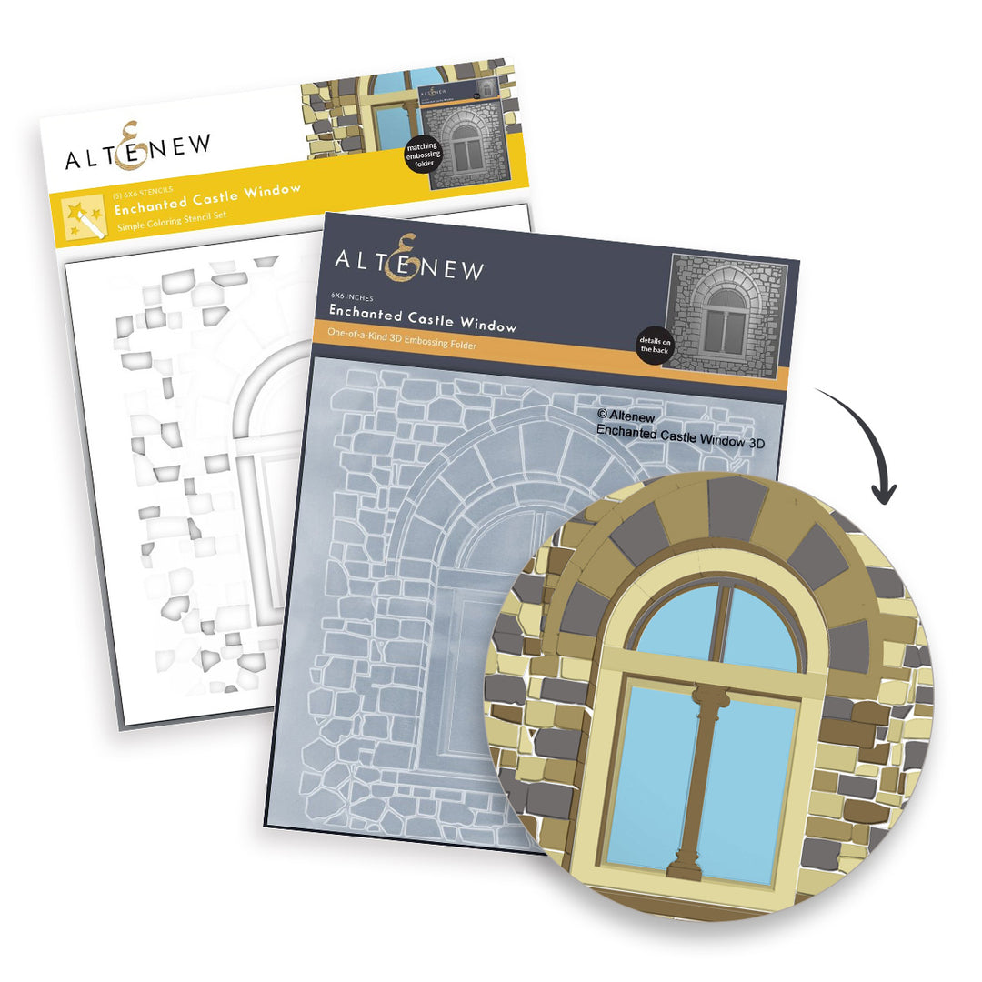 Stencil & Embossing Folder Bundle Enchanted Castle Window