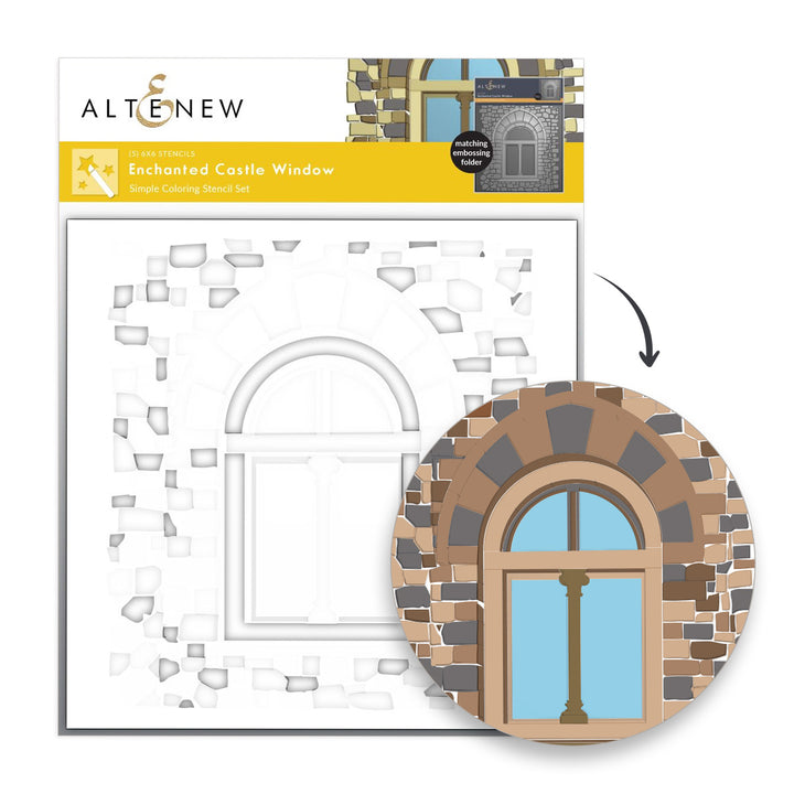 Stencil & Embossing Folder Bundle Enchanted Castle Window