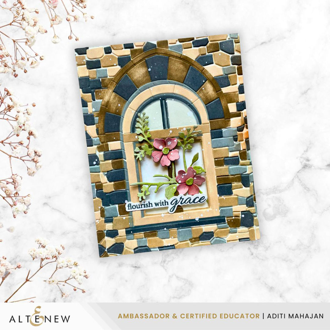 Stencil & Embossing Folder Bundle Enchanted Castle Window
