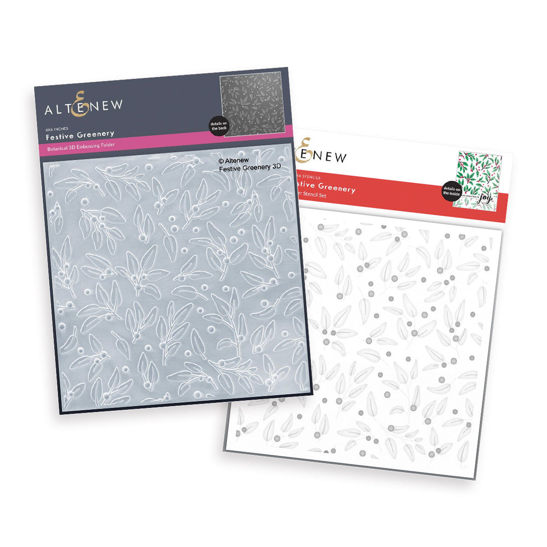 Stencil & Embossing Folder Bundle Festive Greenery