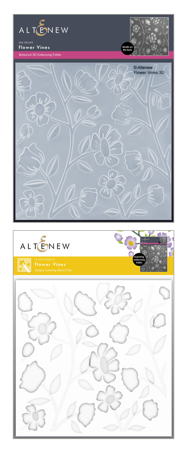 Stencil & Embossing Folder Bundle Flower Vines