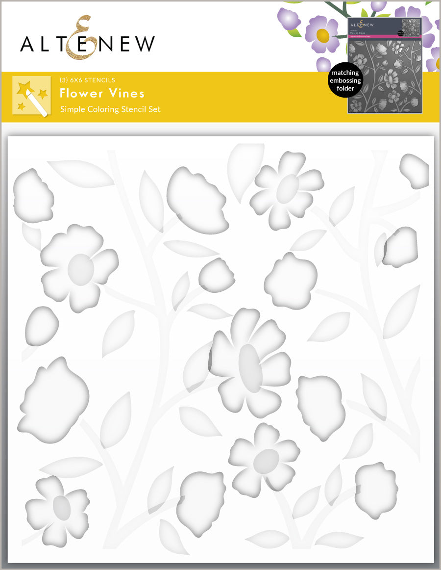Stencil & Embossing Folder Bundle Flower Vines