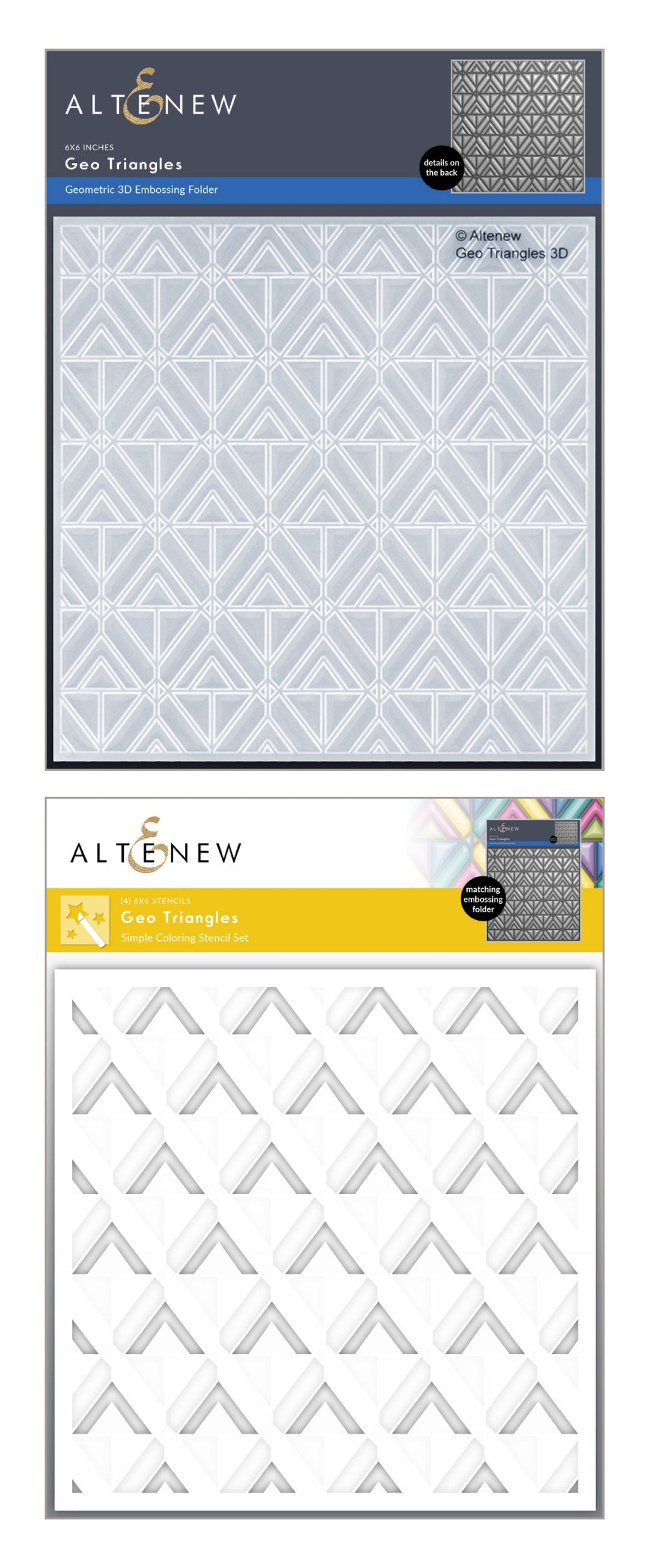 Stencil & Embossing Folder Bundle Geo Triangles
