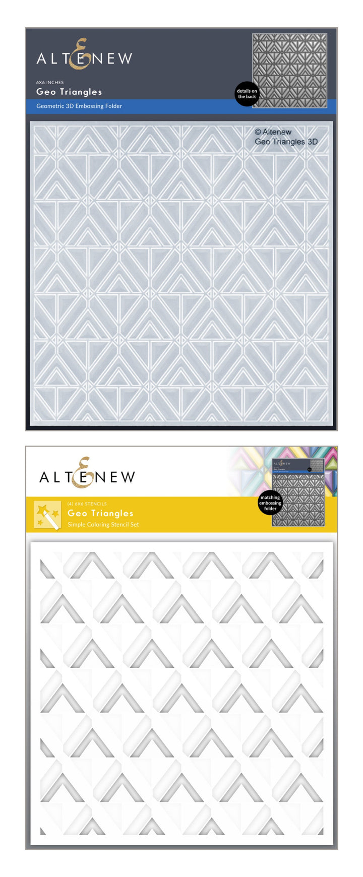 Stencil & Embossing Folder Bundle Geo Triangles