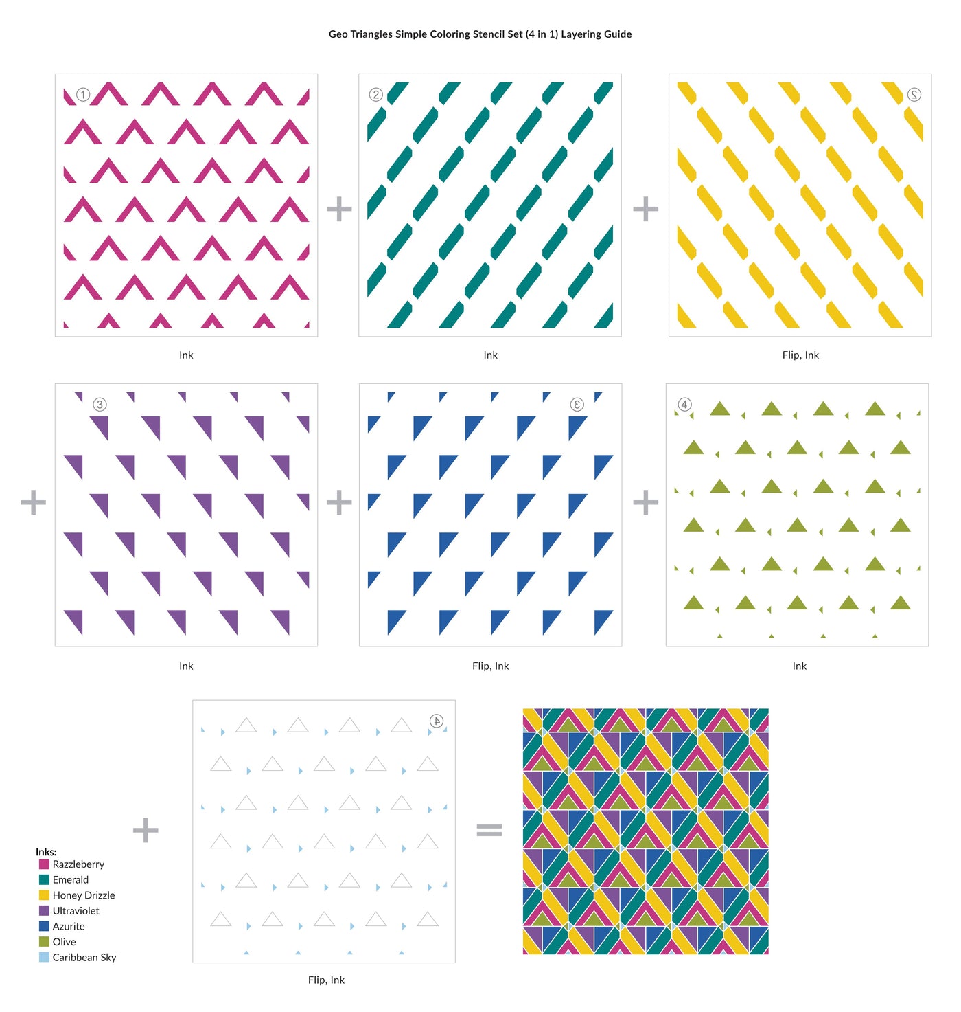 Stencil & Embossing Folder Bundle Geo Triangles