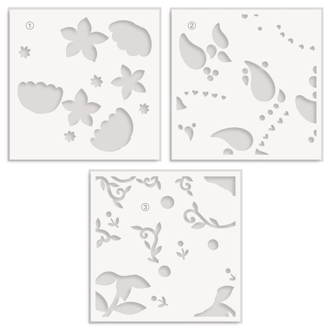 Stencil & Embossing Folder Bundle Hearts & Paislies