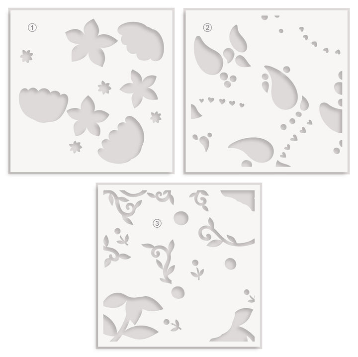 Stencil & Embossing Folder Bundle Hearts & Paislies