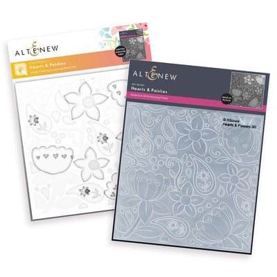 Stencil & Embossing Folder Bundle Hearts & Paislies
