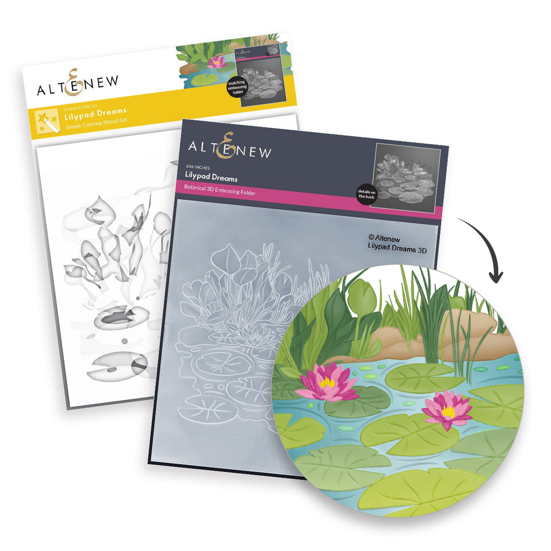Stencil & Embossing Folder Bundle Lilypad Dreams