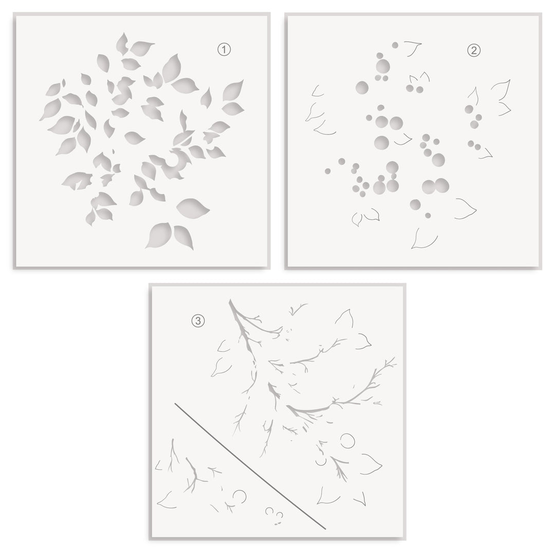 Stencil & Embossing Folder Bundle Lush Berry Branch
