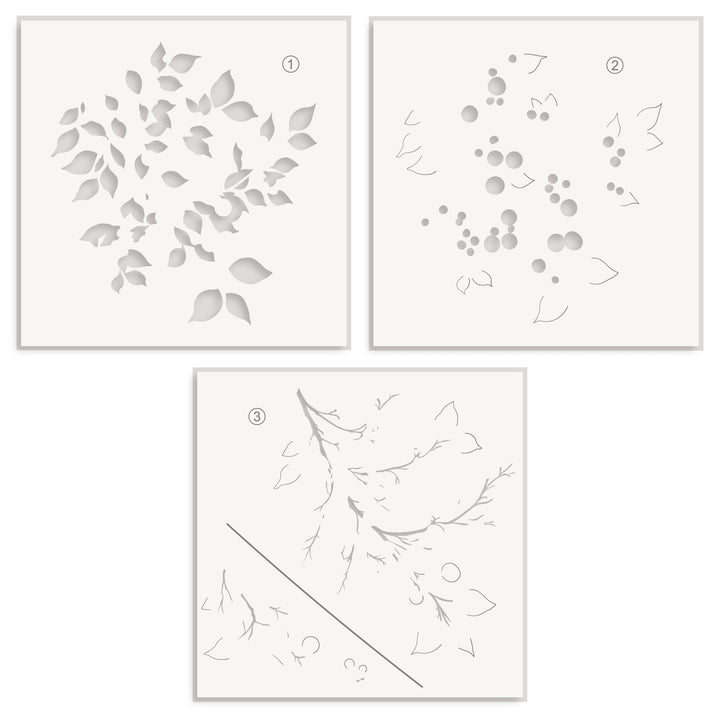 Stencil & Embossing Folder Bundle Lush Berry Branch