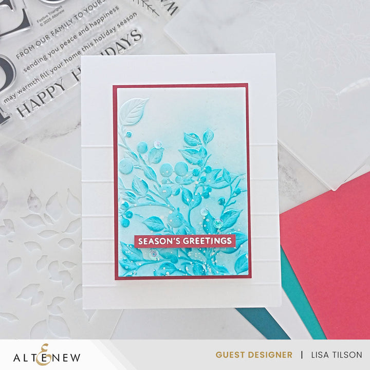 Stencil & Embossing Folder Bundle Lush Berry Branch