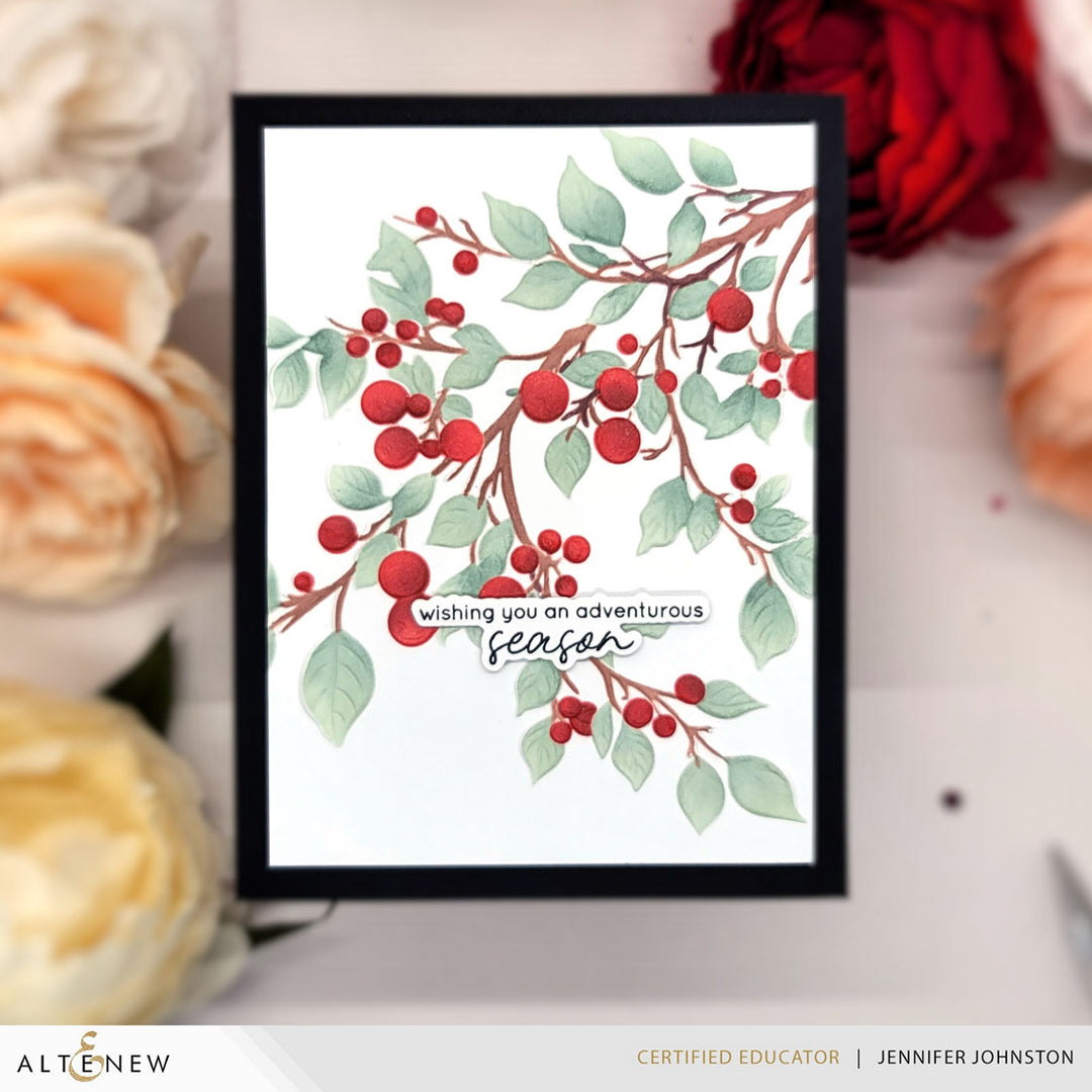 Stencil & Embossing Folder Bundle Lush Berry Branch