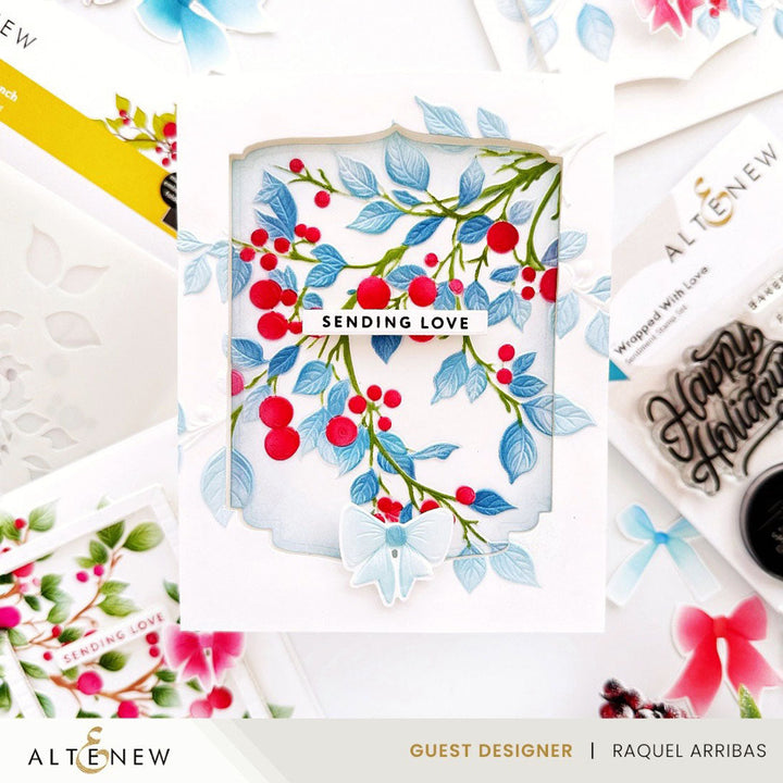 Stencil & Embossing Folder Bundle Lush Berry Branch