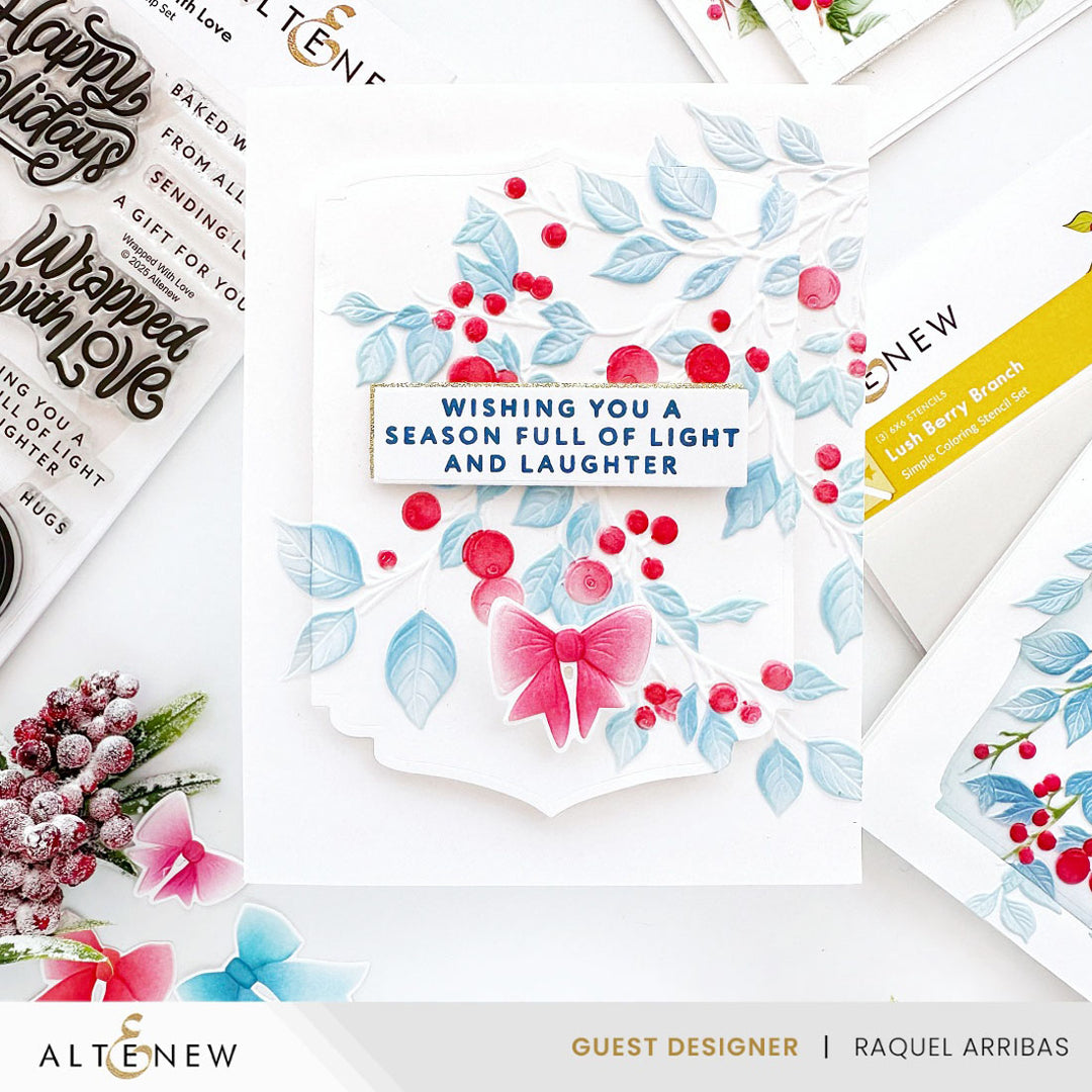 Stencil & Embossing Folder Bundle Lush Berry Branch