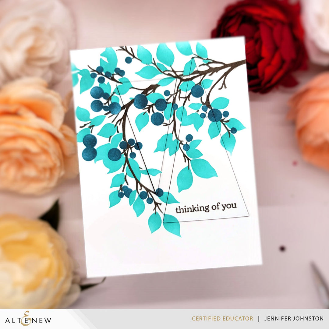 Stencil & Embossing Folder Bundle Lush Berry Branch