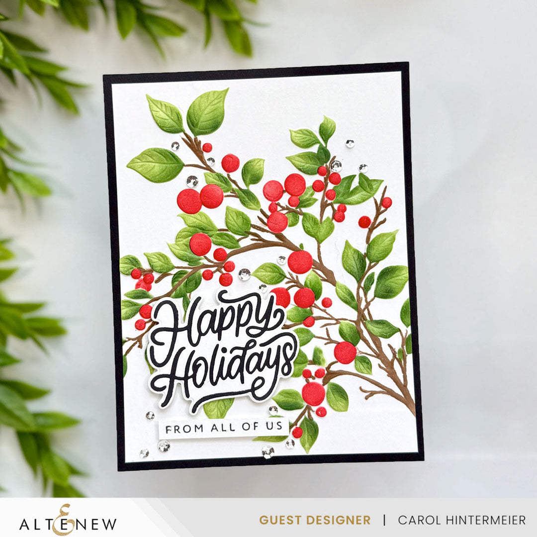 Stencil & Embossing Folder Bundle Lush Berry Branch