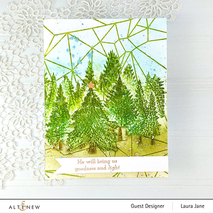 Stencil & Embossing Folder Bundle Pine Forest