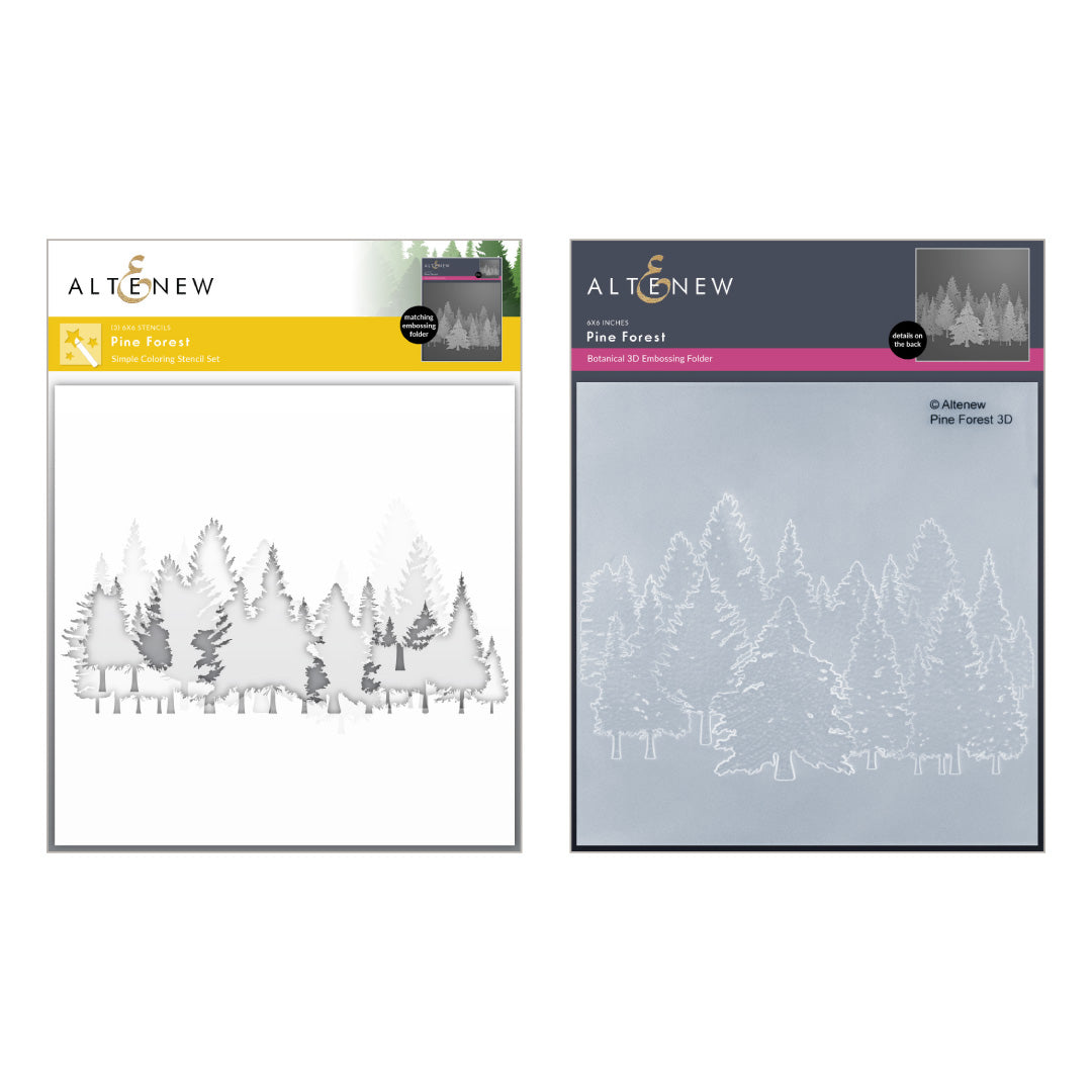 Stencil & Embossing Folder Bundle Pine Forest
