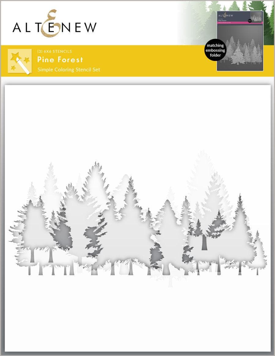 Stencil & Embossing Folder Bundle Pine Forest