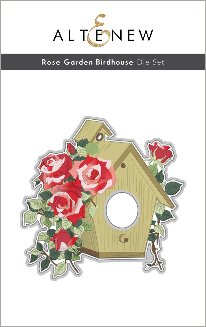 Stencil & Embossing Folder Bundle Rose Garden Birdhouse