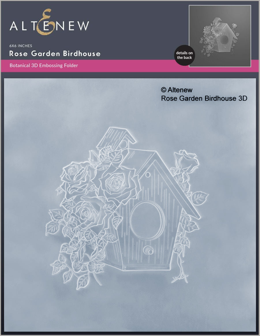 Stencil & Embossing Folder Bundle Rose Garden Birdhouse