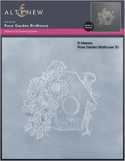 Stencil & Embossing Folder Bundle Rose Garden Birdhouse