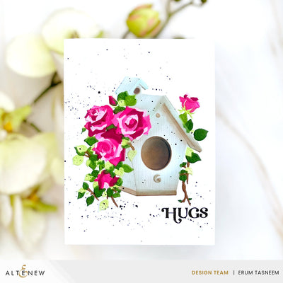 Stencil & Embossing Folder Bundle Rose Garden Birdhouse