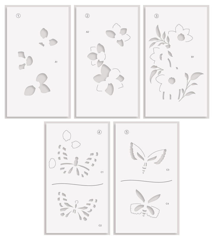 Stencil & Embossing Folder Bundle Serene Garden
