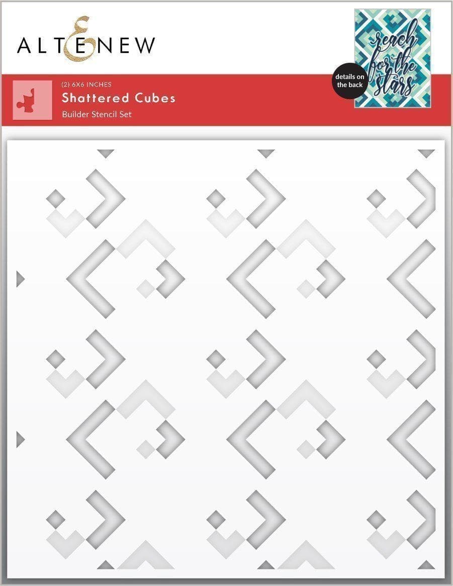 Stencil & Embossing Folder Bundle Shattered Cubes
