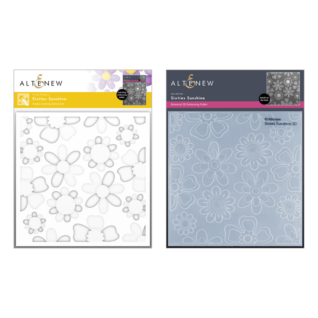 Stencil & Embossing Folder Bundle Sixties Sunshine