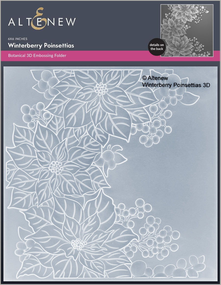 Stencil & Embossing Folder Bundle Winterberry Poinsettias