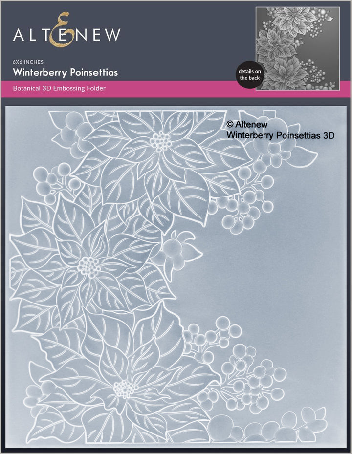 Stencil & Embossing Folder Bundle Winterberry Poinsettias