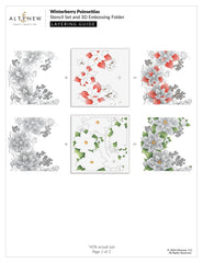 Stencil & Embossing Folder Bundle Winterberry Poinsettias
