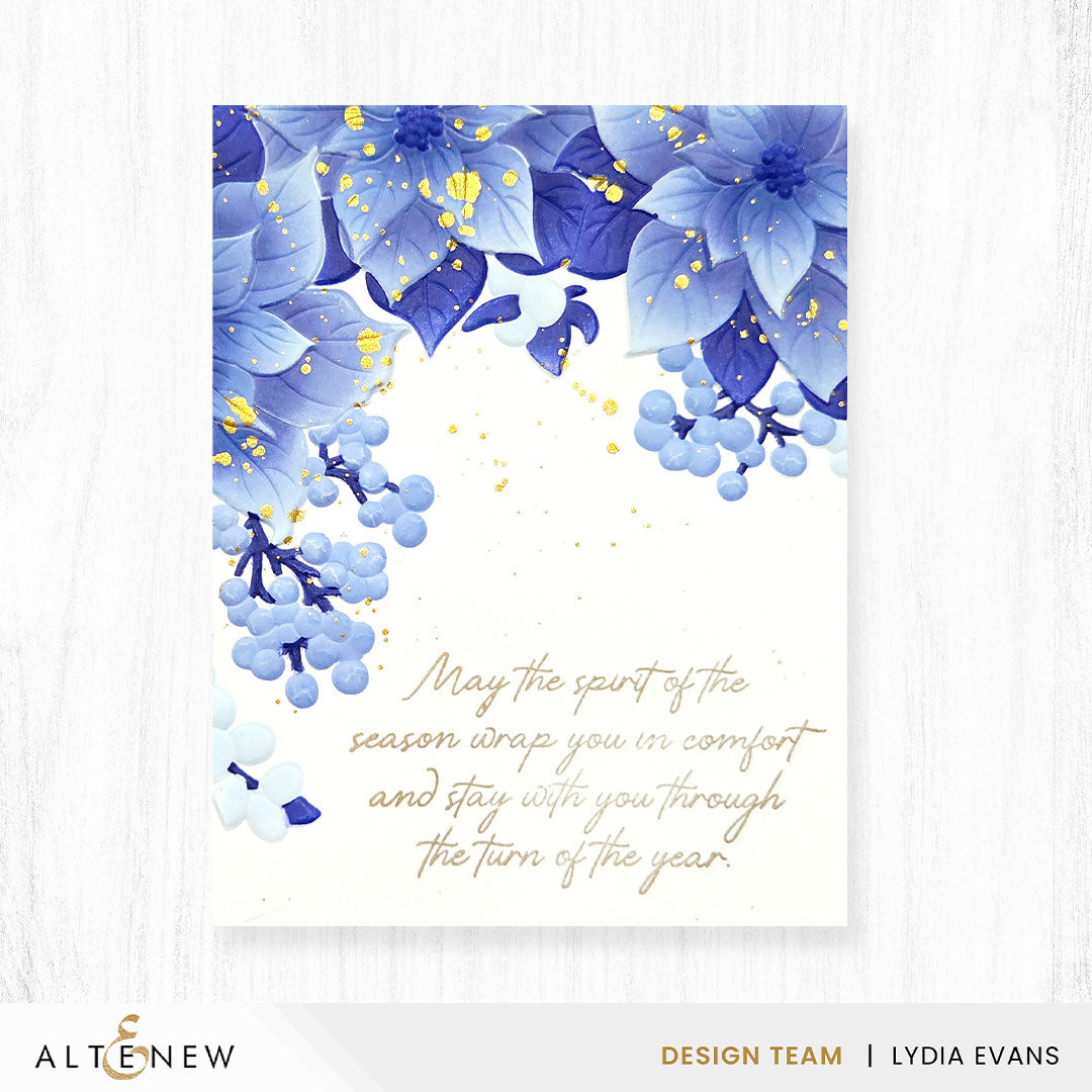 Stencil & Embossing Folder Bundle Winterberry Poinsettias